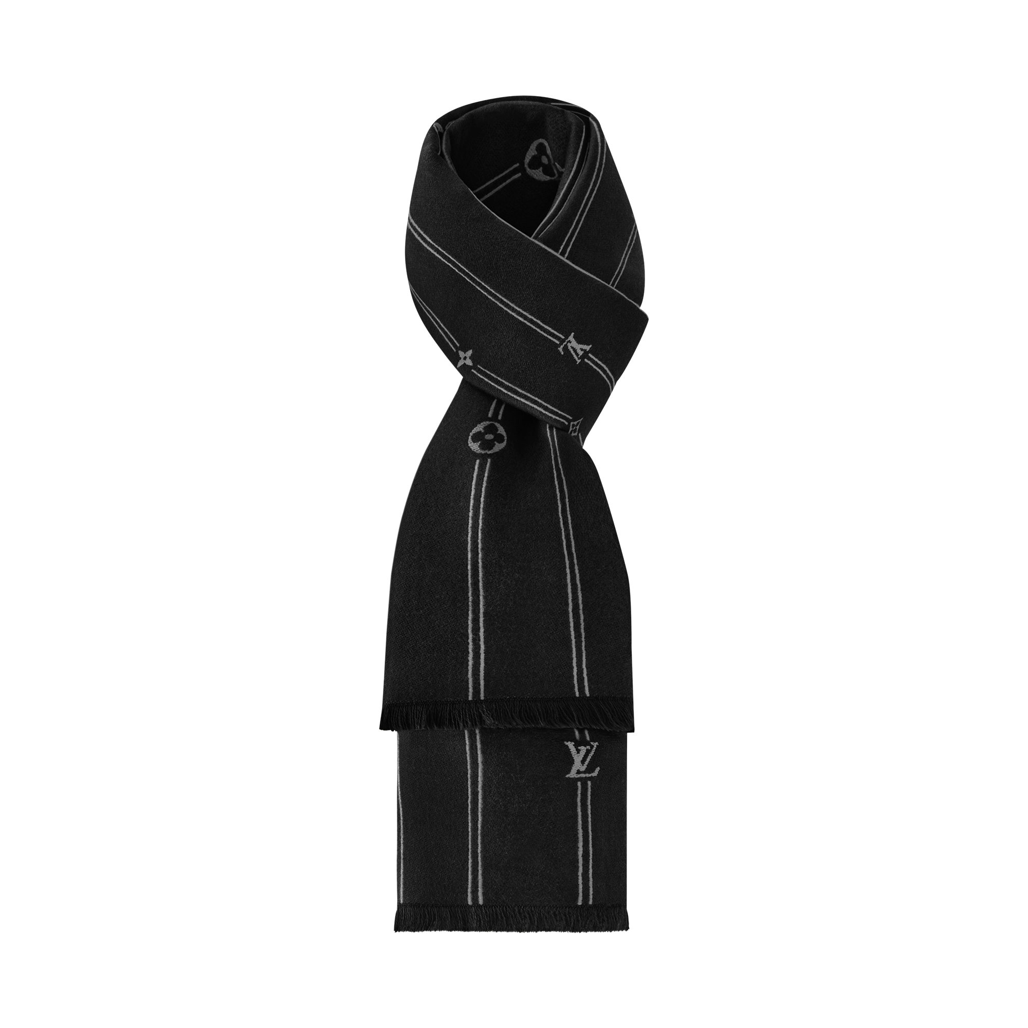 Monogram Stripes Scarf . - Luxury Accessories - M77189 Black